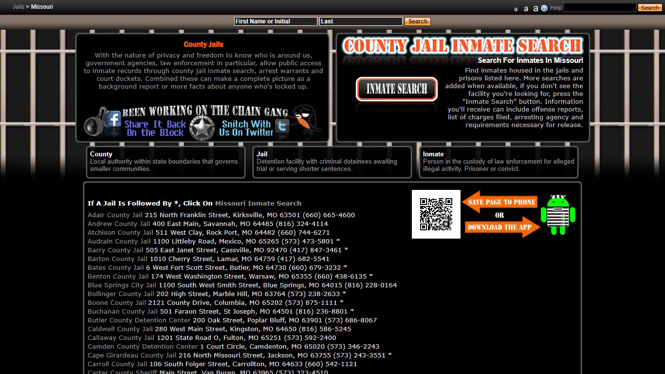 Jails in Missouri - County Jail Inmate Search